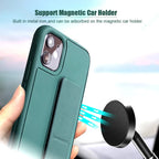 Magnetic Stand Phone Case – Protective Cover with Wrist Strap for iPhone Series