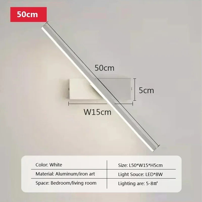 Rotatable LED Wall Sconce – Adjustable Mirror Lighting for Bathroom and Bedroom