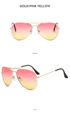 Double Bridge Aviator Sunglasses – Alloy Frame Gradient Lenses for Unisex Fashion
