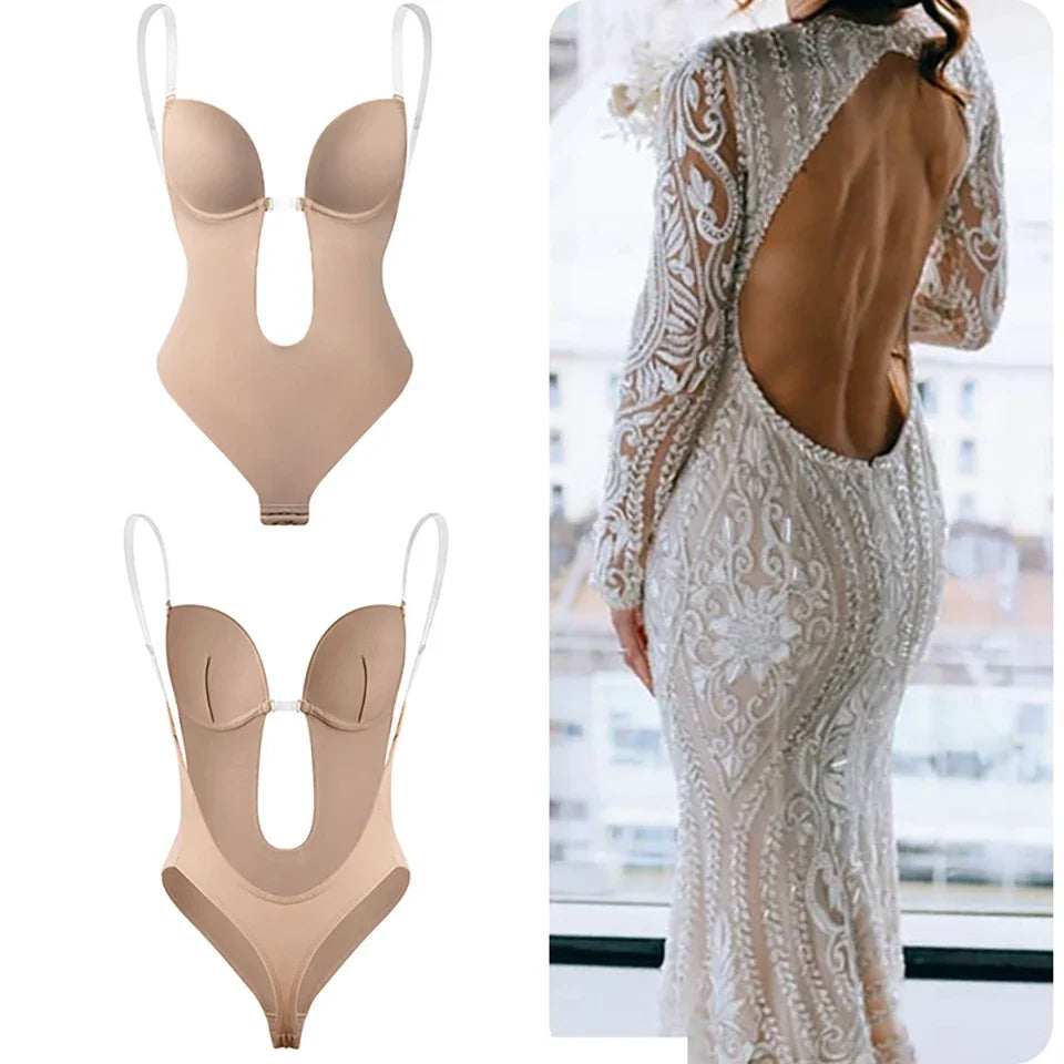 Backless Bodysuit Shapewear – Tummy Control Thong for Invisible Slimming Support