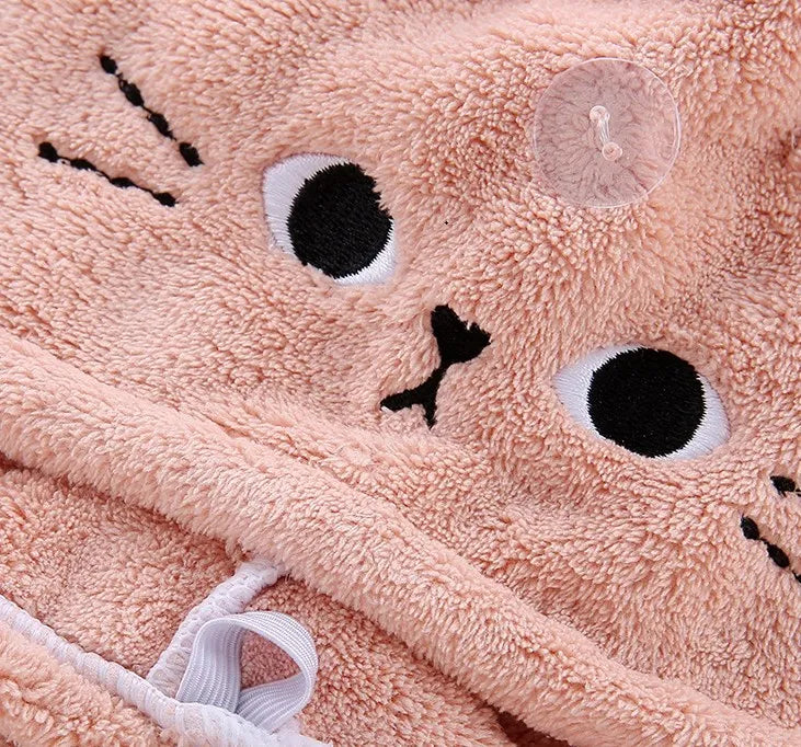 Microfiber Cat Ear Hair Towel – Quick Dry Absorbent Turban for Bath and Shower