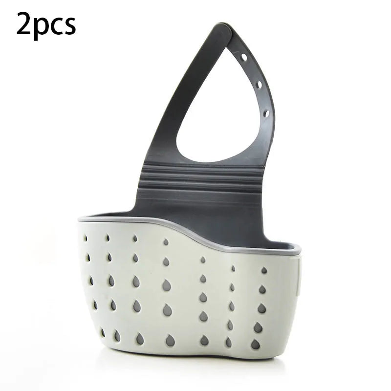 Adjustable Rubber Sink Caddy – Hanging Faucet Basket for Kitchen Organization