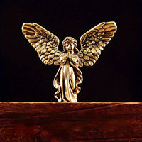 Antique Copper Cupid Statue – Small Brass Angel Figurine for Home Decor