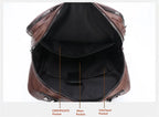 Split Leather Laptop Backpack – Large 14 Inch Travel Bag for Men