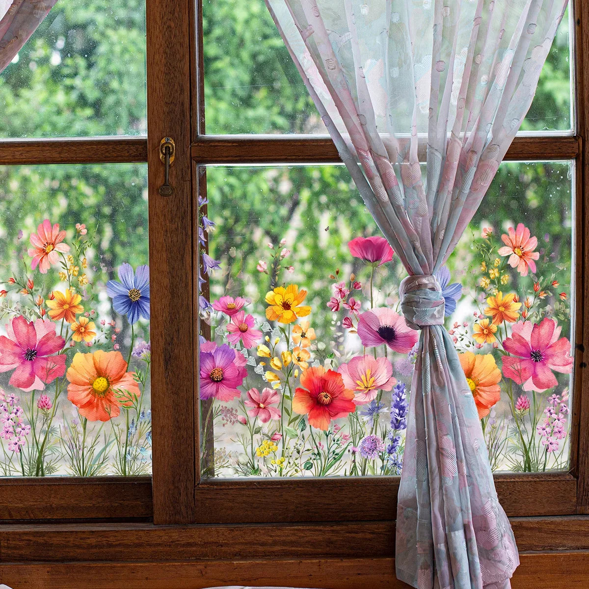 Floral Butterfly Window Decals – Electrostatic Glass Clings for Home Decor
