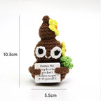 Handmade Wool Crochet Dog Doll – Positive Affirmation Plush for Home Decor