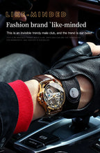 Automatic Skeleton Mechanical Watch – Leather Strap for Luxury Mens Formal Wear