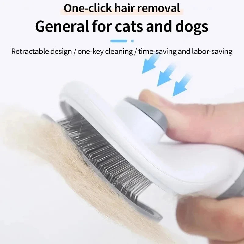 Self-Cleaning Pet Grooming Brush – Dematting Tool for Dogs and Cats