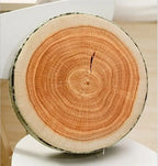 Stump Shaped Decorative Pillow – Soft Wood Grain Cushion for Home and Car Decor