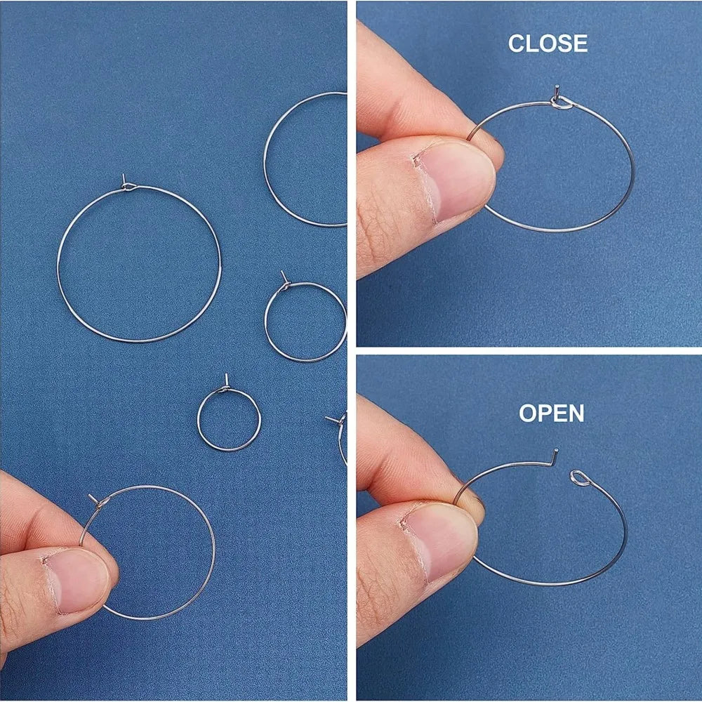 Stainless Steel Hoop Rings – Large Circle Charms for Jewelry Making Supplies