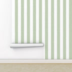 Geometric Stripe Peel and Stick Wallpaper – Modern Green Mural for Home Decor