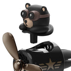 Pilot Bear Car Air Freshener – Cartoon Vent Clip for Interior Decoration