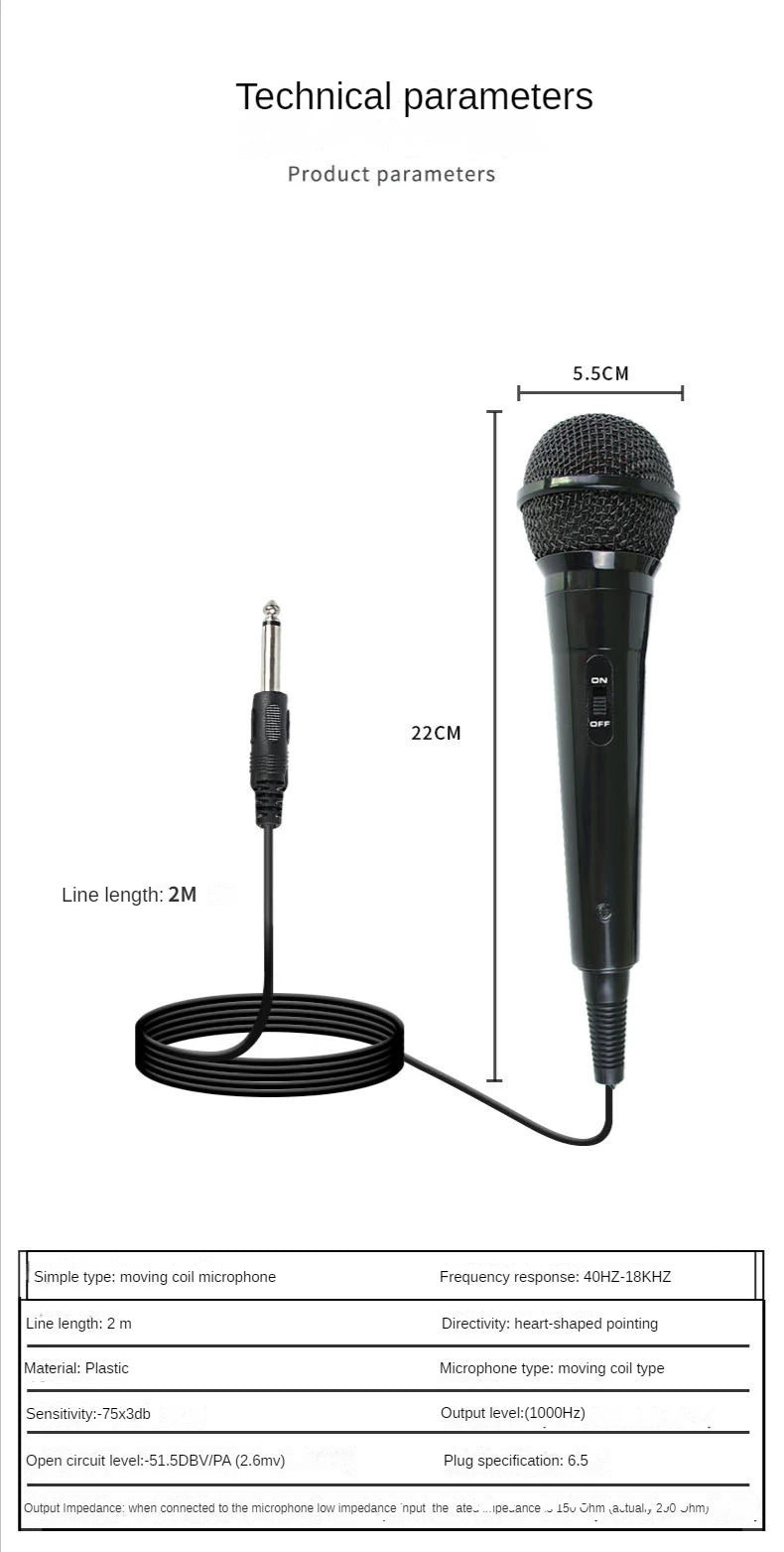 Wired Karaoke Microphone – 16.4ft XLR Condenser Mic for Singing Performance