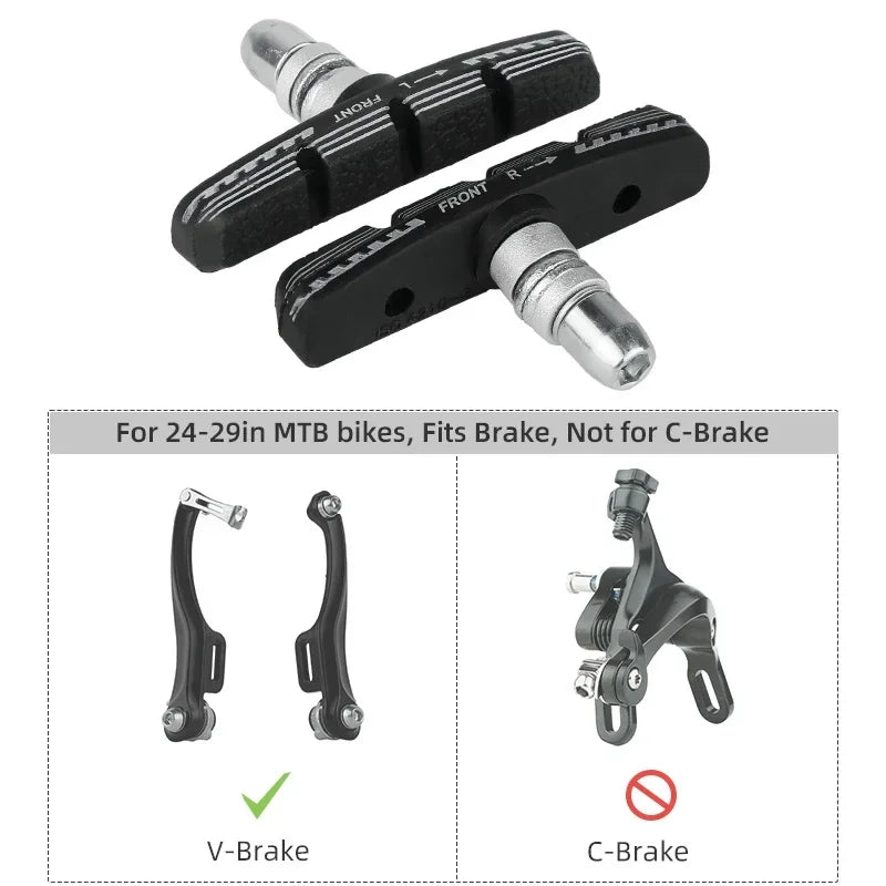70mm V-Brake Pads – Threaded Linear Pull Shoes for Mountain Biking