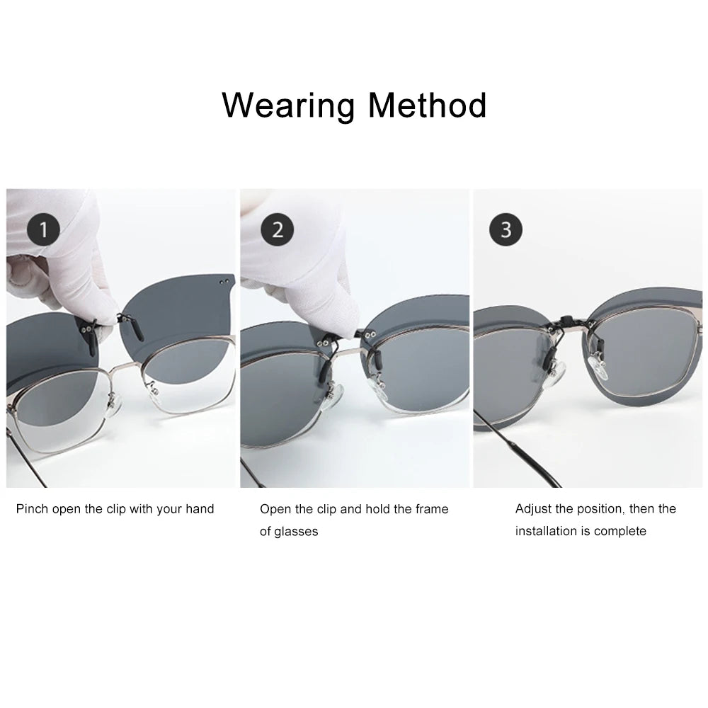 Polarized Flip-Up Square Sunglasses – Aluminum Clip-On for Myopia Glasses