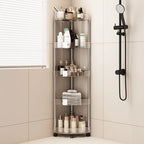 Multi-Layer Bathroom Storage Trolley – Transparent Space-Saving Rack for Home Organization