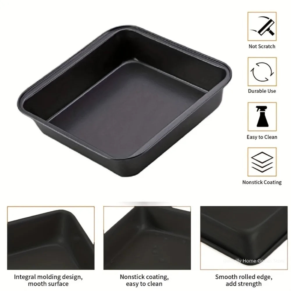 Carbon Steel Nonstick Roasting Pan – Rectangular Baking Tray for Bread and Cake