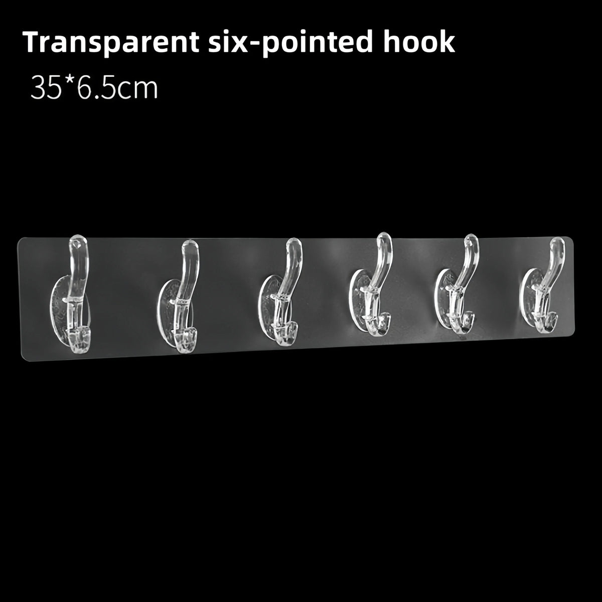 Self-Adhesive Wall Hooks – Transparent Heavy Duty Rack for Kitchen and Bathroom