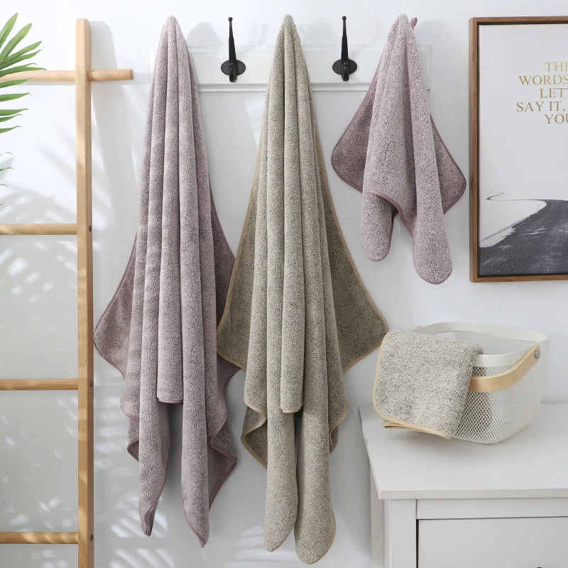 Bamboo Charcoal Coral Velvet Bath Towel – Super Absorbent for Daily Bathroom Use