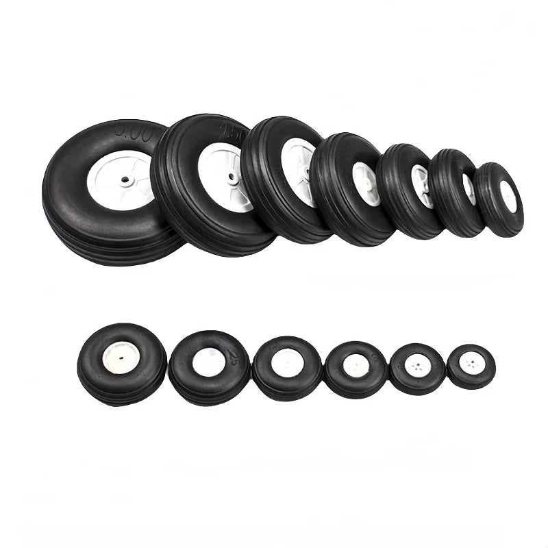 RC Aircraft Landing Gear Wheels – Durable PU Rubber Tires for Fixed Wing Models