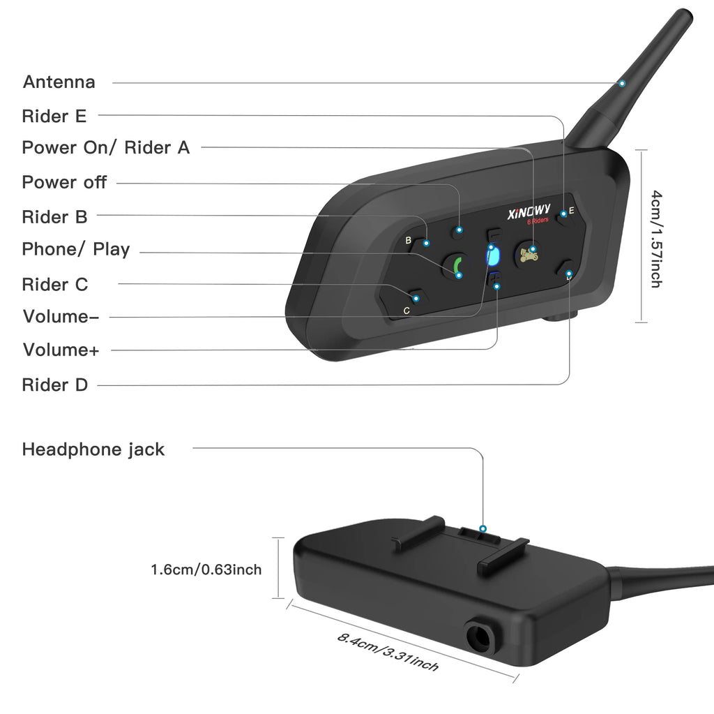 Motorcycle Bluetooth Helmet Intercom – Wireless Headset for Group Riding