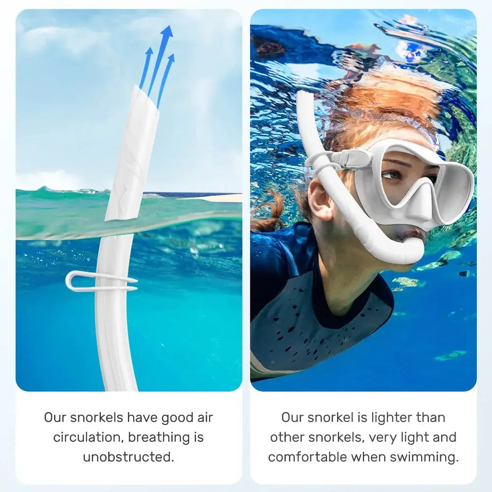 Foldable Silicone Diving Snorkel – Portable Breathable Tube for Freediving