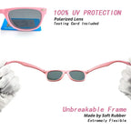 Polarized TR90 Kids Sunglasses – UV400 Silicone Shades for Outdoor Activities