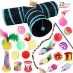 Interactive Cat Play Tunnel – Foldable Mouse and Fish Toy Set for Pets