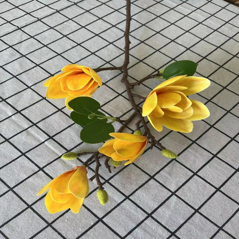 Artificial Silk Magnolia Flower – Realistic Floral Decor for Wedding Garden
