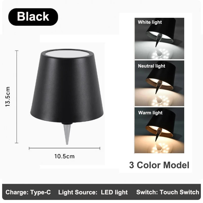 Wireless LED Wine Bottle Lamp – Touch Control for Outdoor Dining