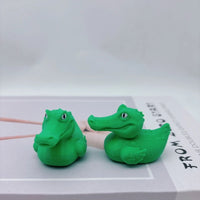 3D Printed Animal Figurines – Shark and Duck Desk Decor for Office Gifts