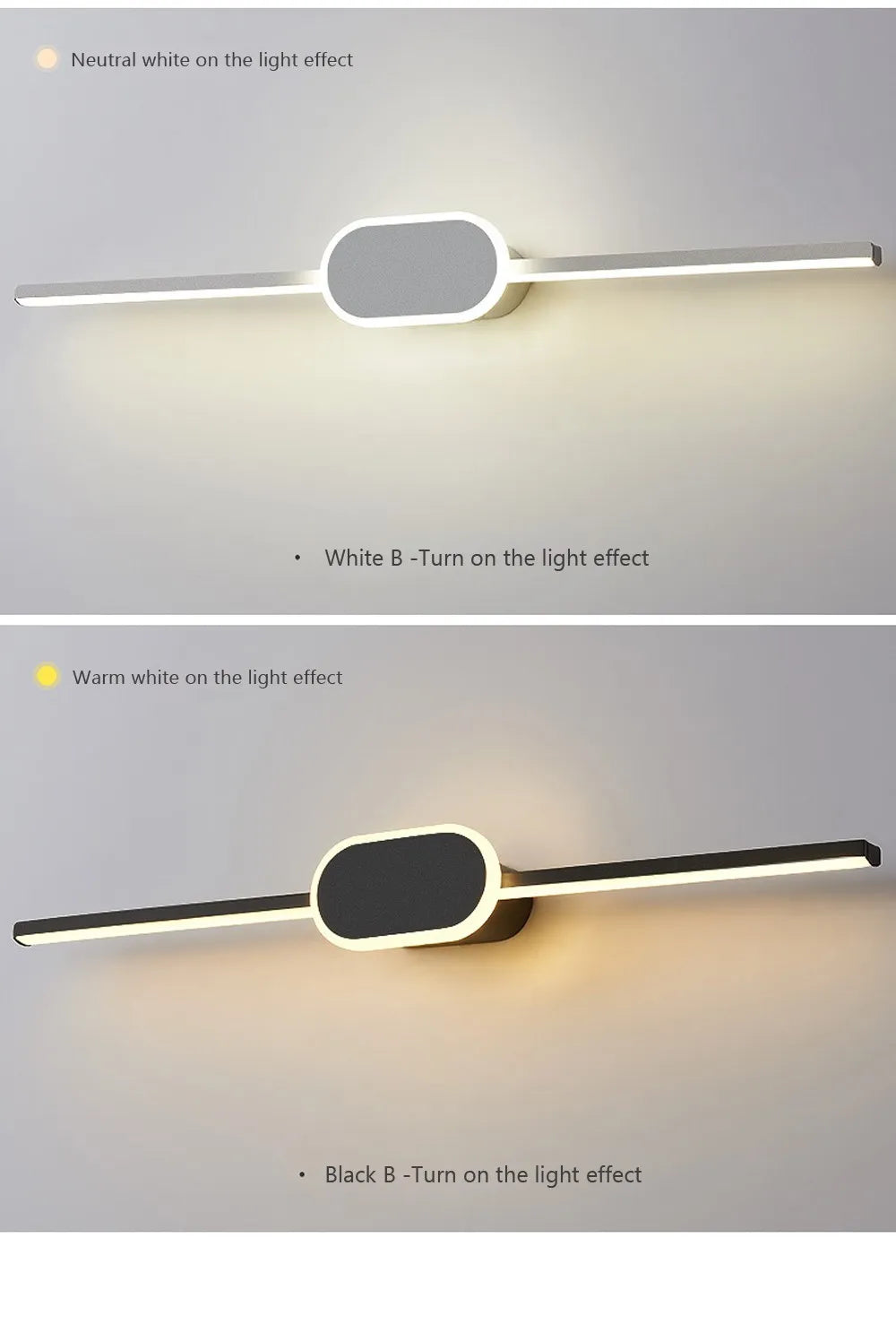 Modern LED Wall Sconce – Minimalist Mirror Lighting for Bathroom and Bedroom
