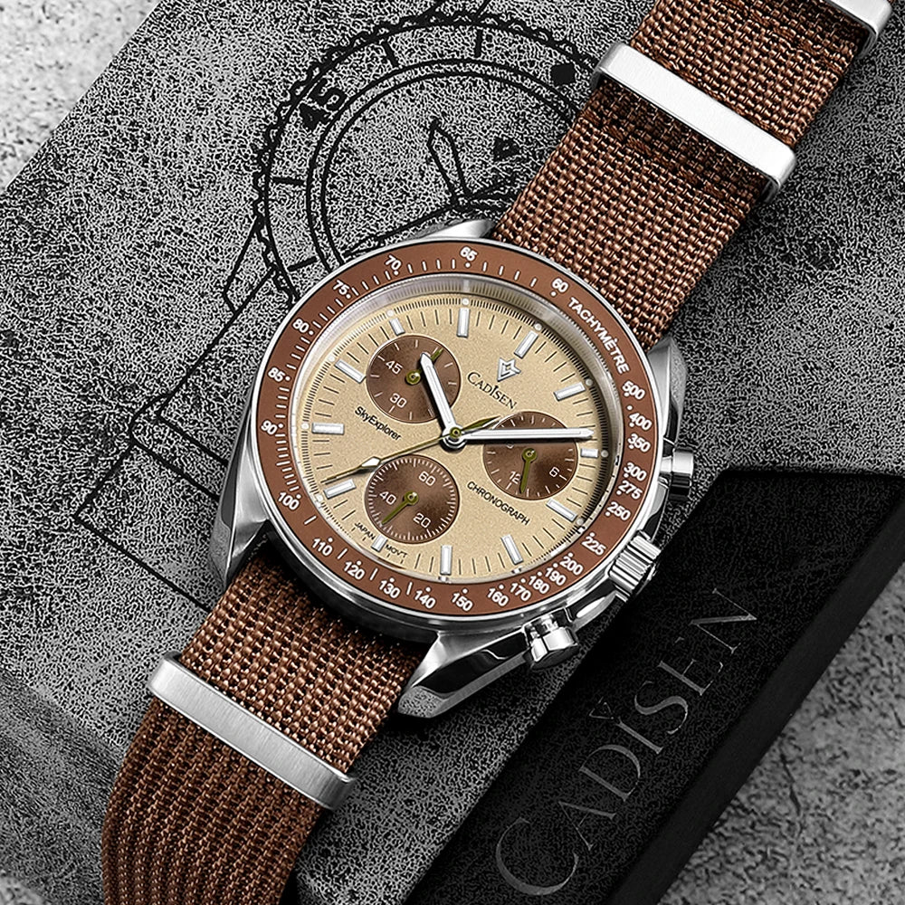 Cadisen Quartz Chronograph Watch – Sapphire Crystal for Men Business Formal