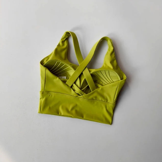 Shock-Absorbing Yoga Sports Bra – Breathable Fitness Top for Gym Workout