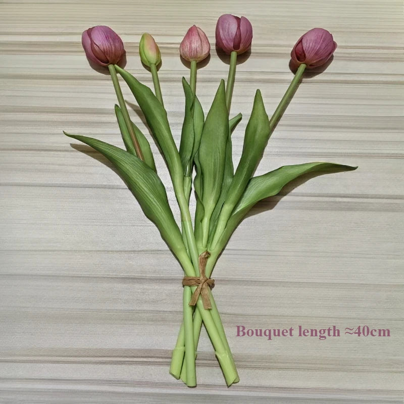 Artificial Tulip Bouquet – Real Touch Floral Decor for Wedding Home