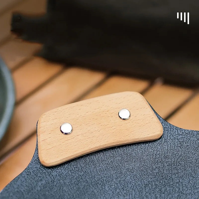 Wooden BBQ Pan Handle – Heat Resistant Anti-Scald Grip for Outdoor Cooking