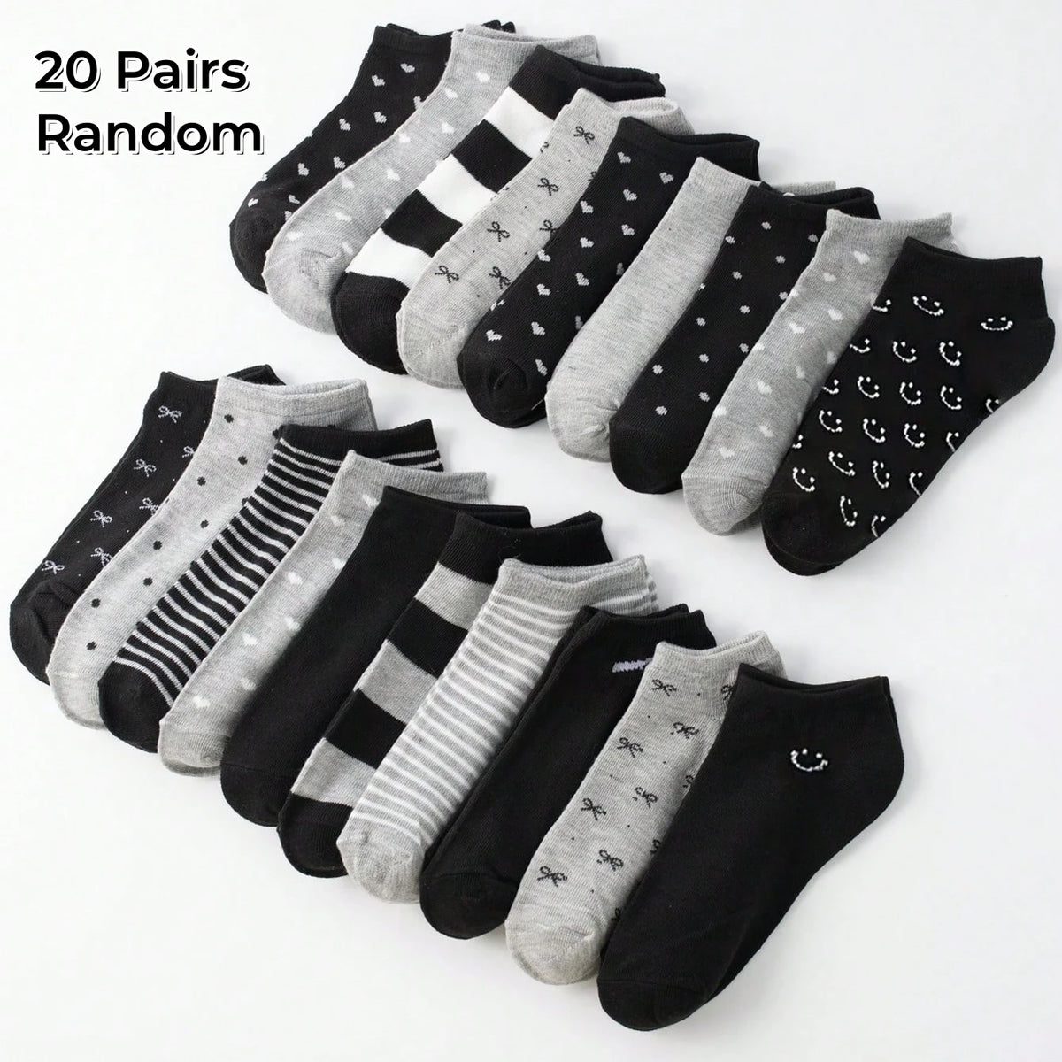 Matching Family Short Socks – Heart and Stripe Patterns for Daily Wear