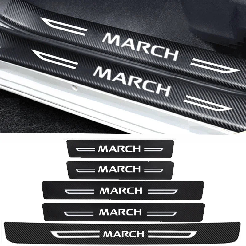 Carbon Fiber Door Sill Protectors – Threshold Trim for Nissan March