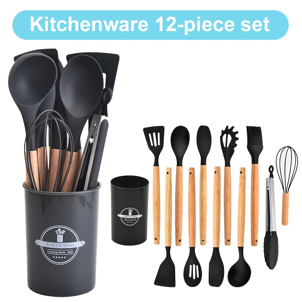 Silicone Kitchen Utensil Set – Non-Stick Cooking Tools for Home Chefs