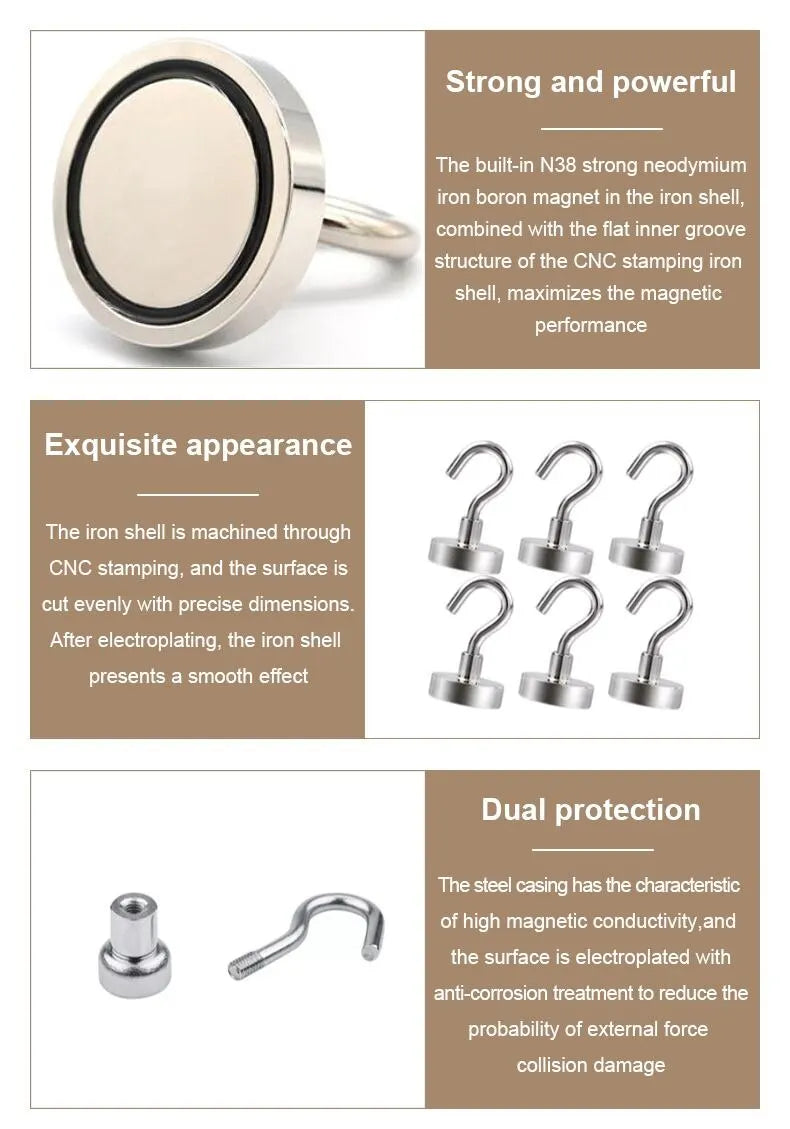 Heavy Duty Magnetic Hooks – Multipurpose Storage for Kitchen and Bathroom