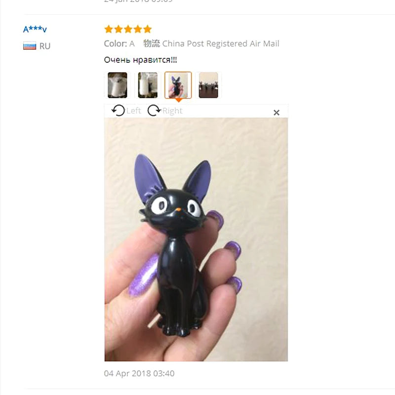 Black Cat Resin Miniature – Kawaii Anime Figurine for Fairy Garden Decor