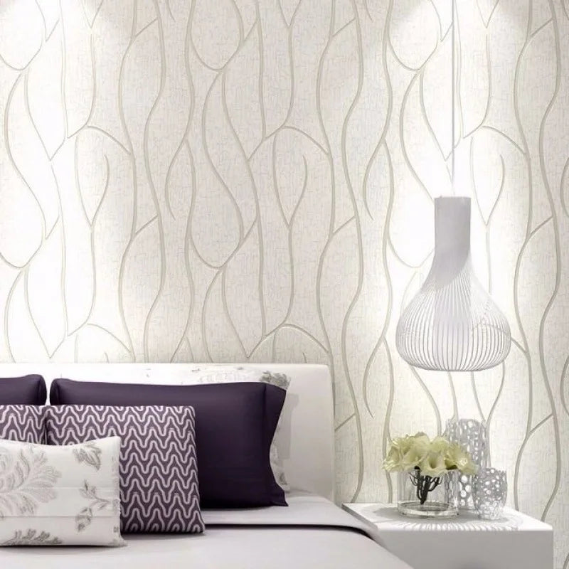 Non-Woven Striped Wallpaper – 53cm Thickened Modern Decor for Bedroom Walls