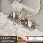 Aluminum Bathroom Wall Shelf – Punch-Free Storage for Kitchen and Toilet