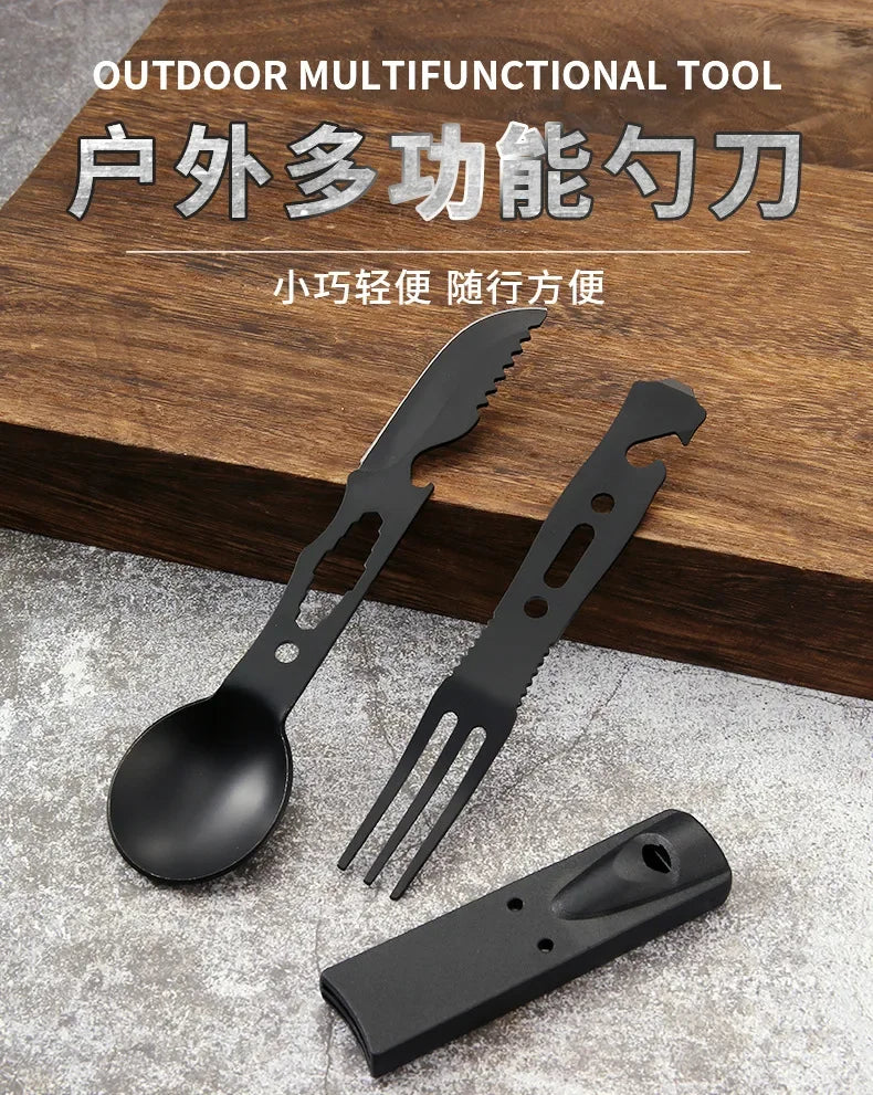 Stainless Steel Camping Knife Set – Multi-functional Cutlery for Outdoor Survival