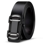 Genuine Leather Automatic Belt – Luxury Metal Buckle Strap for Men