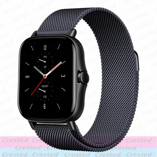 Milanese Stainless Steel Watch Band – 20mm 22mm Strap for Amazfit Smartwatches