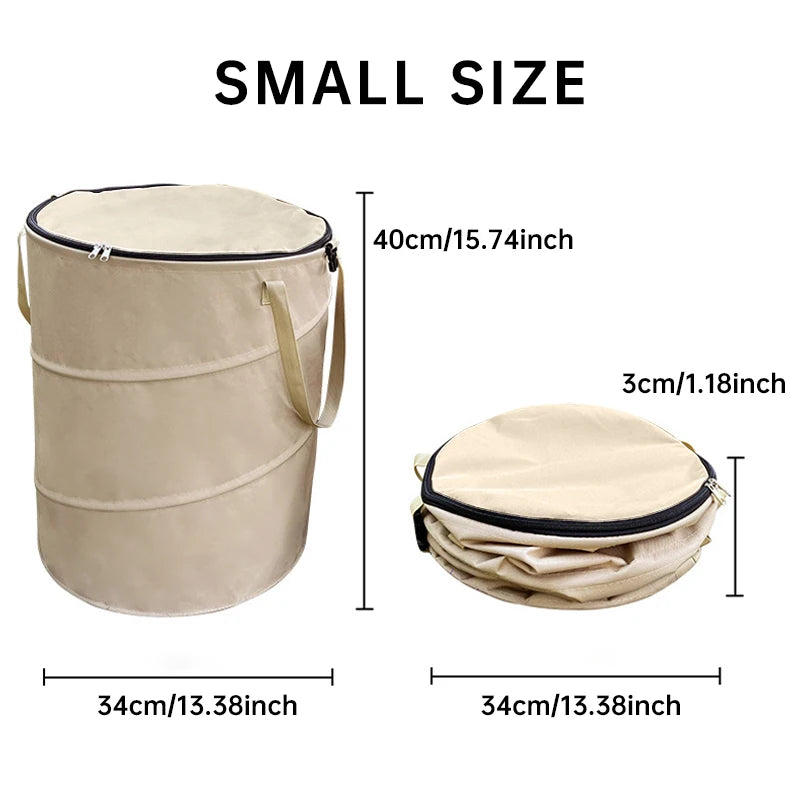 Foldable Outdoor Trash Can – Large Capacity Storage Bin for Camping and Laundry