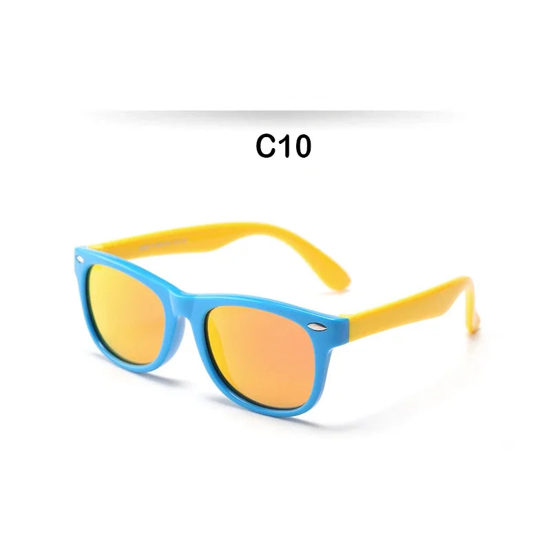 Polarized TR90 Kids Sunglasses – UV400 Silicone Shades for Outdoor Activities
