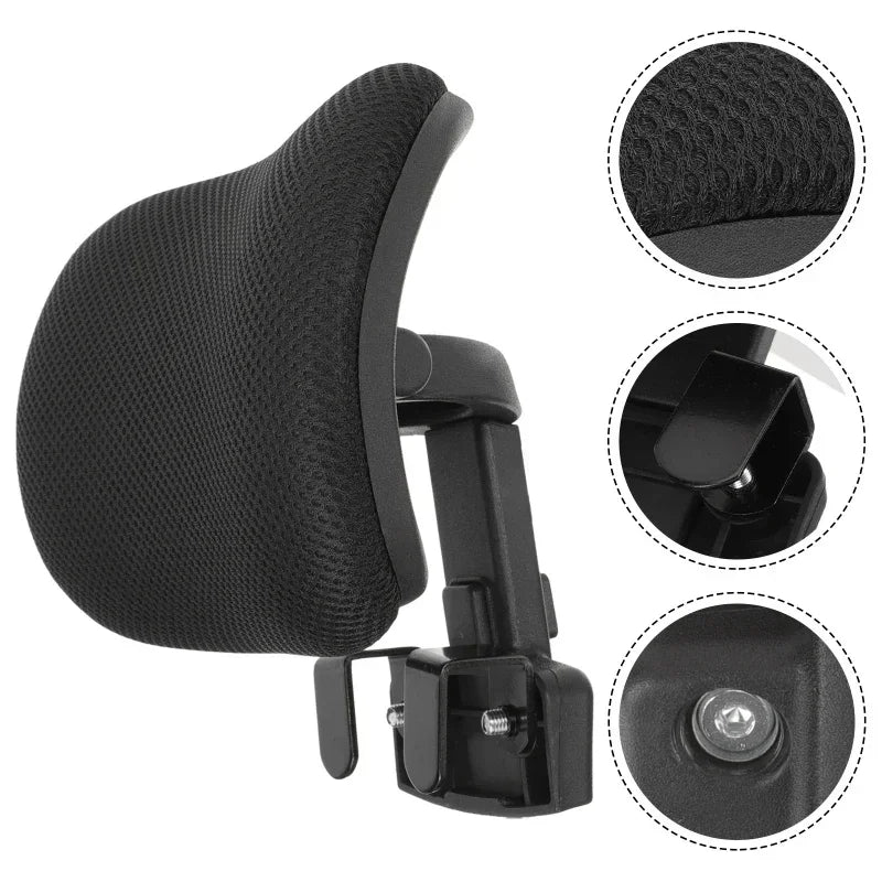 Adjustable Fabric Office Chair Headrest – Ergonomic Neck Support for Work