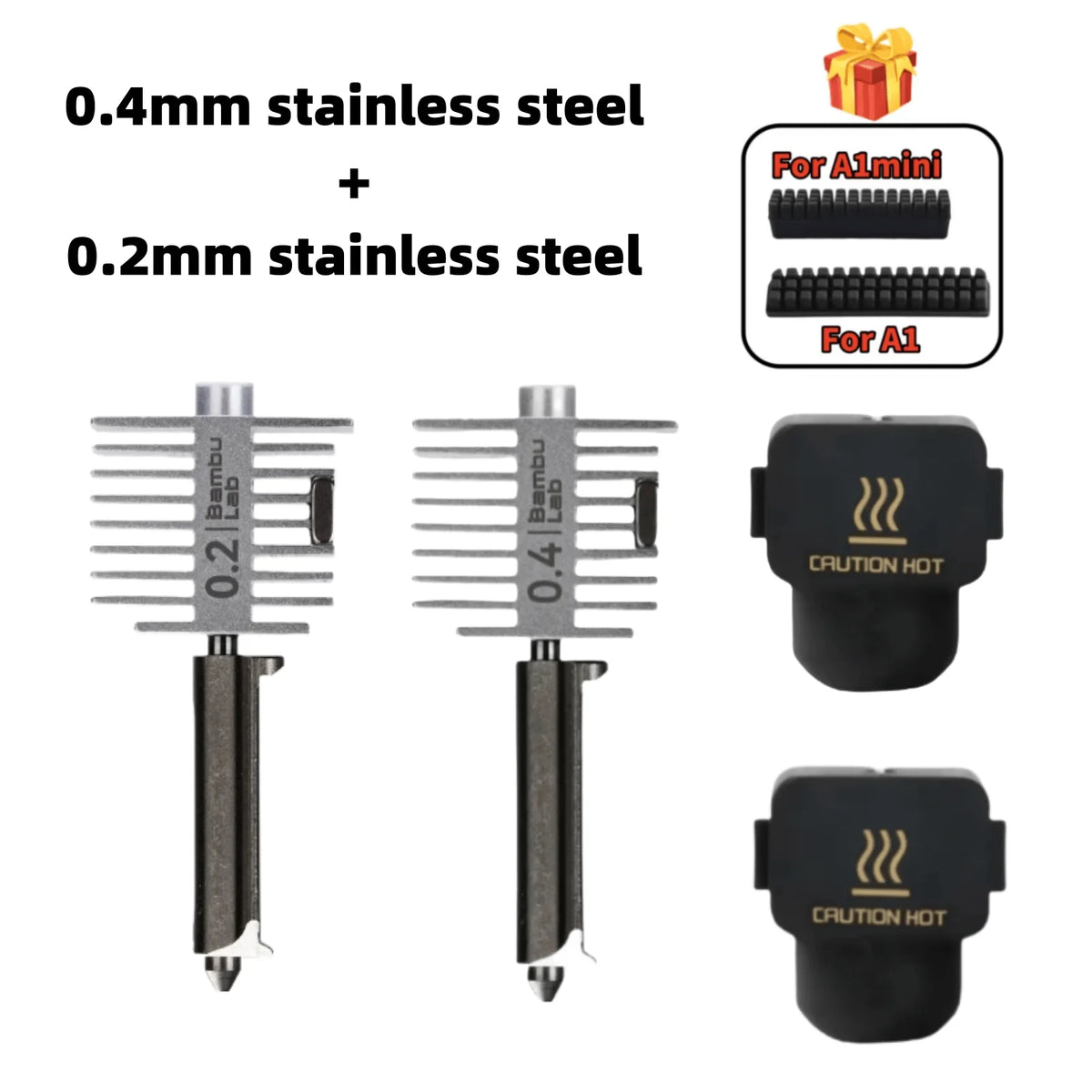 Hardened Steel Hotend Kit – High Speed 3D Printer Nozzle for Bambu Lab A1
